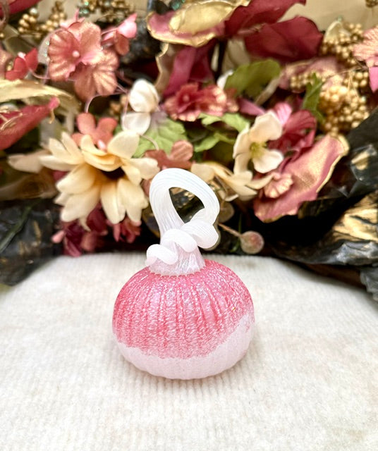 Cole Alexander Pink and White Frosted Pumpkin - Mini