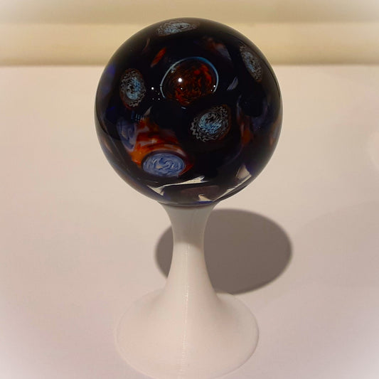 Black, Blue and Orange Millefiori Marble