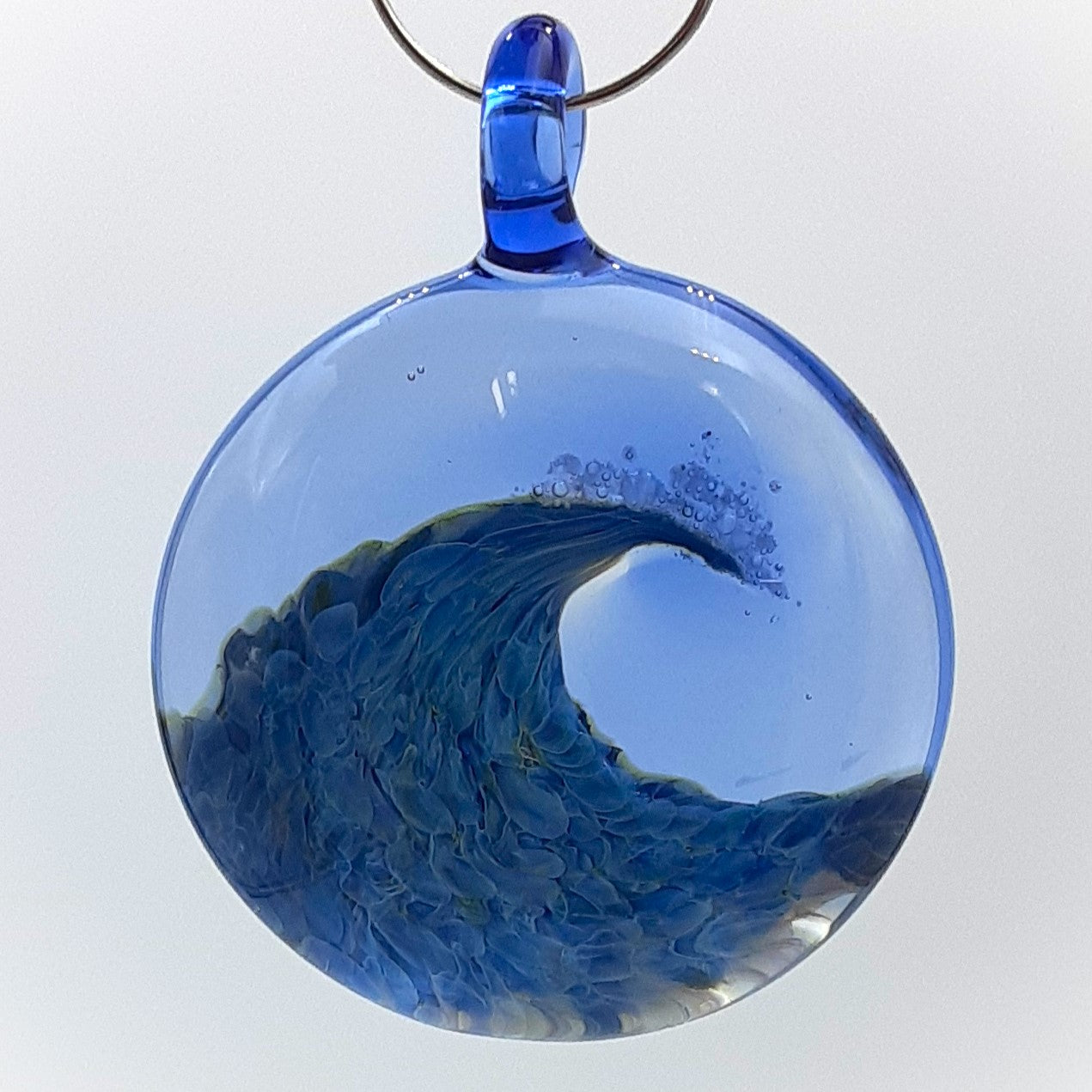 Handmade Glass "Wave Break" Holiday Ornament