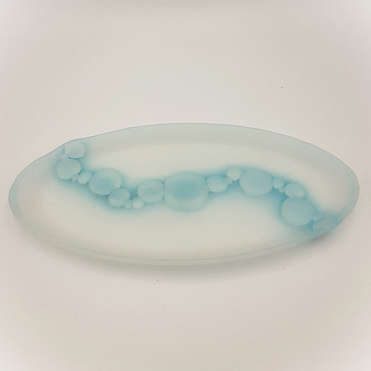 Large Oval Dish Sea Bubble Blue
