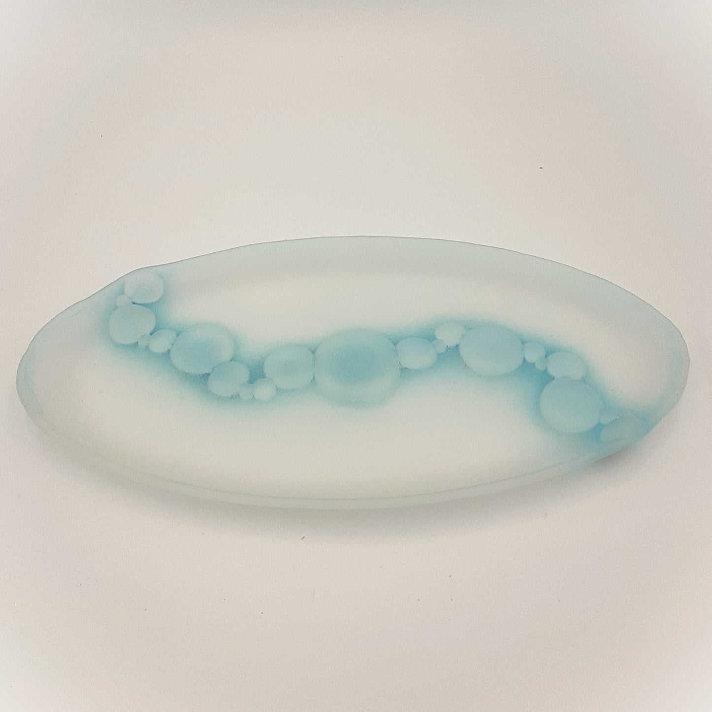 Large Oval Dish Sea Bubble Blue
