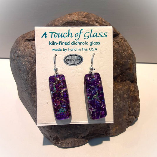 Long Mosaic Violet Earrings
