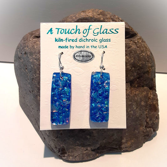 Long Mosaic Cobalt Earrings