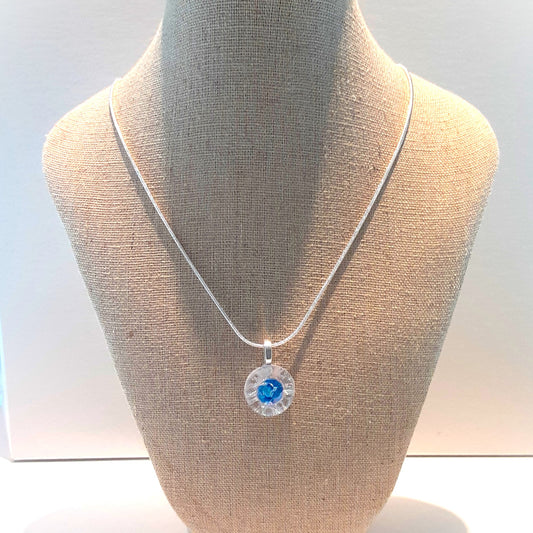 Circle Necklace Silver/Azul