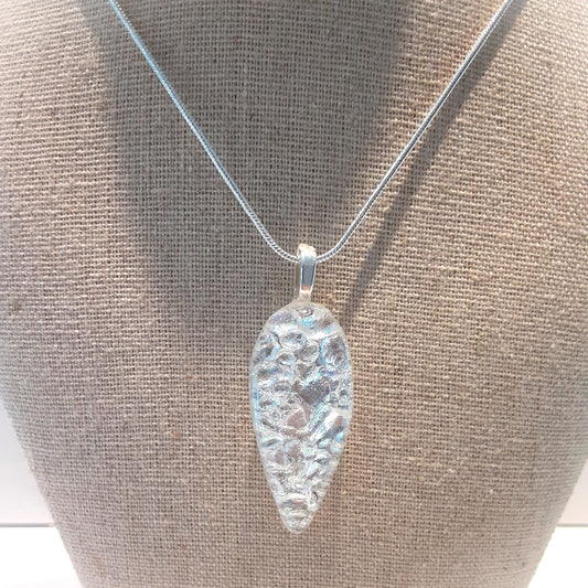 Teardrop Mosaic Necklace Silver