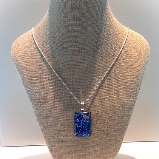 Large Rectangle Necklace Azul