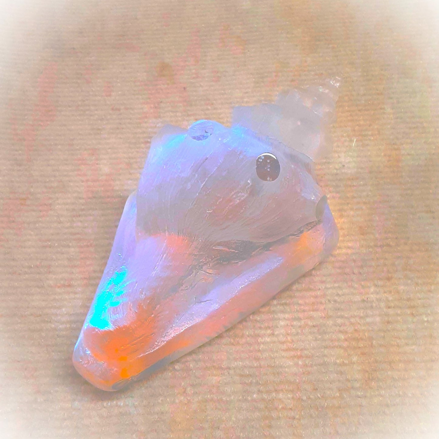 Handblown Glass Aural Conch Shell by Jeremy Sinkus