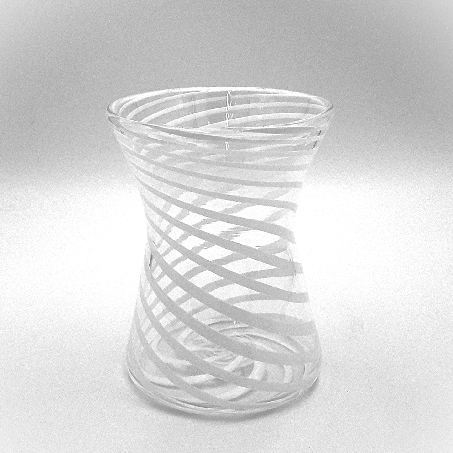 Handblown Glass X Vase Clear Stripe by Fritz Glass