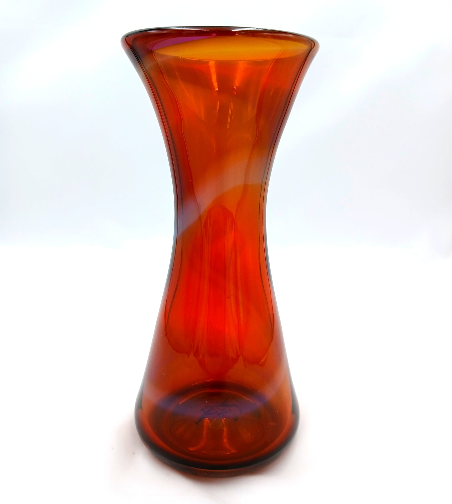 Handblown Glass Red and Amber Jewel Vase by McDermott