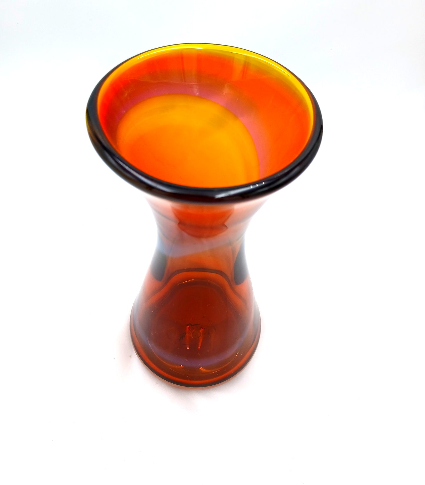 Handblown Glass Red and Amber Jewel Vase by McDermott