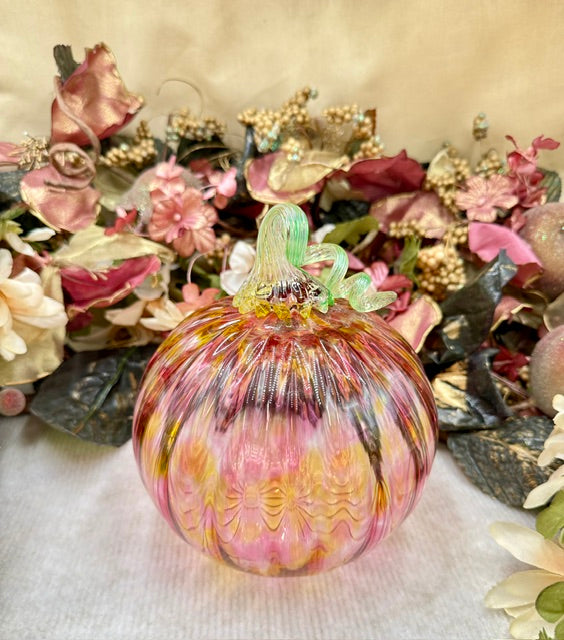 Hoogs and Crawford Multicolor Dark Pink and Yellow Pumpkin - Large