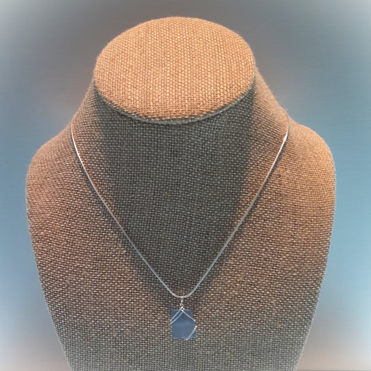 Wrapped Necklace Steel Blue
