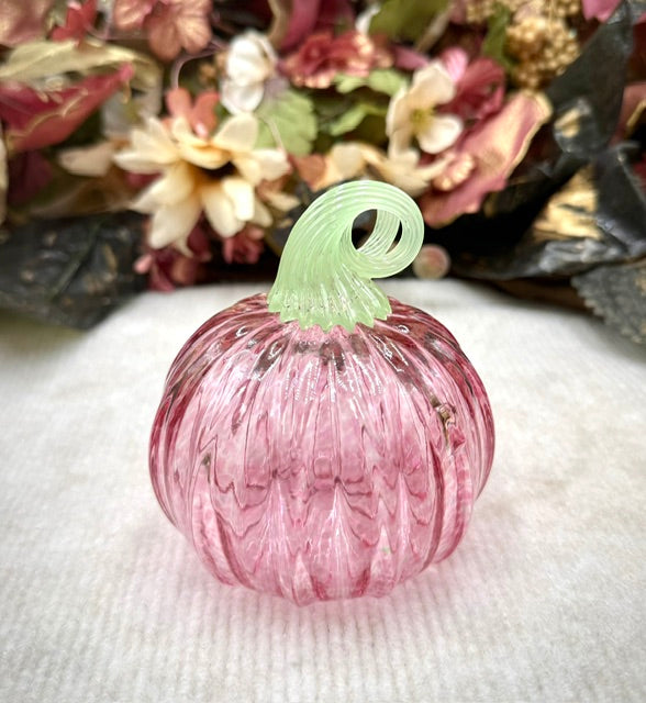 Serenade Glass Dark Pink/Clear Pumpkin - Small