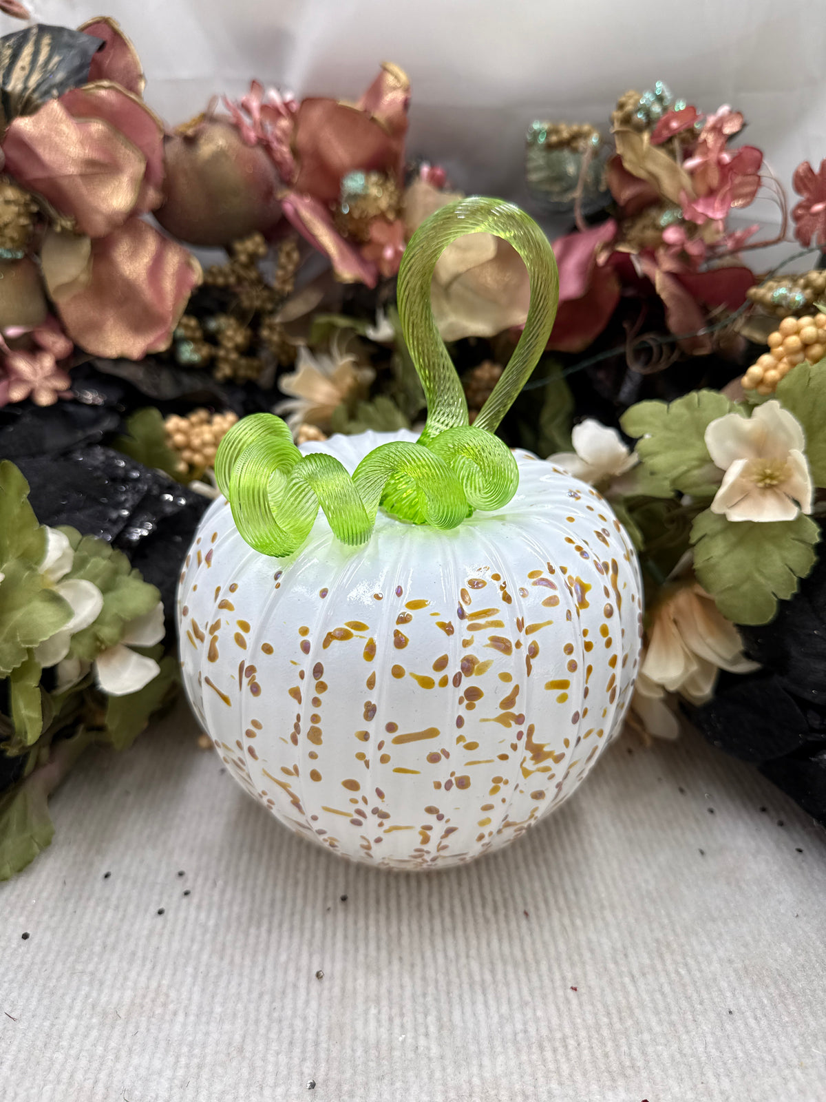 Belleau White and Gold Speckled Pumpkin - XL