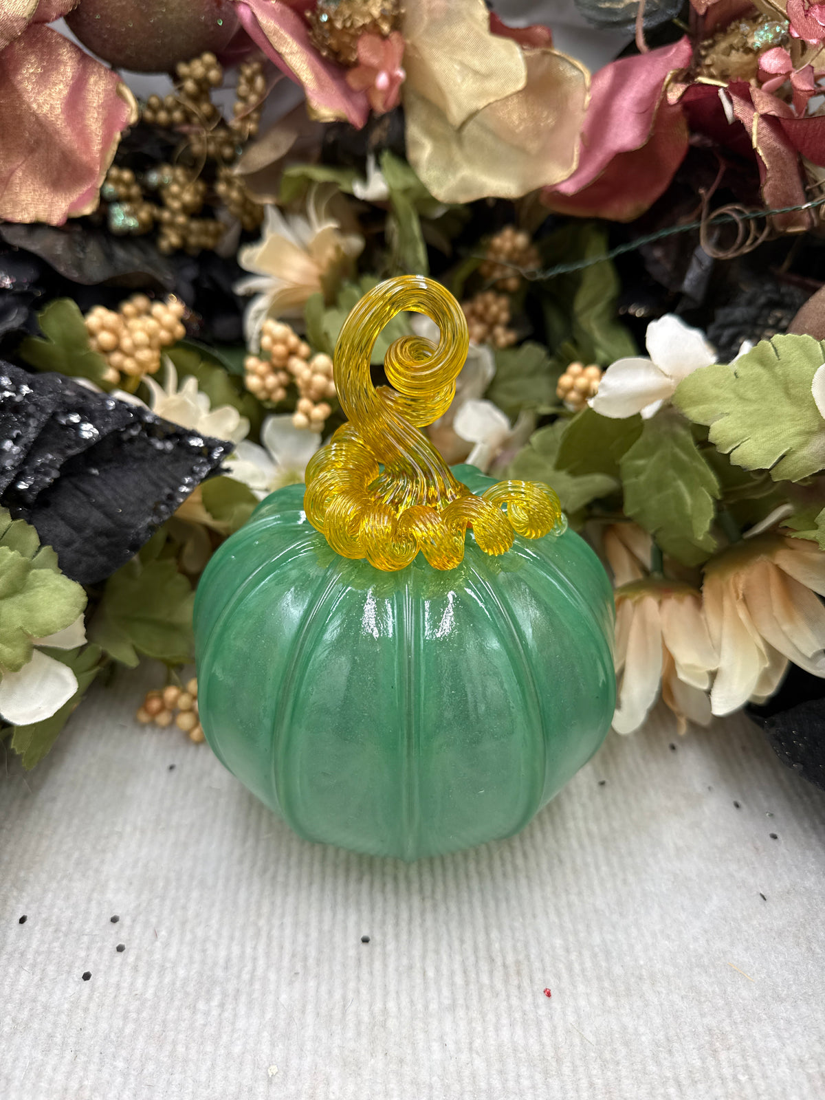 Belleau Opaque Green and Yellow Pumpkin - Medium