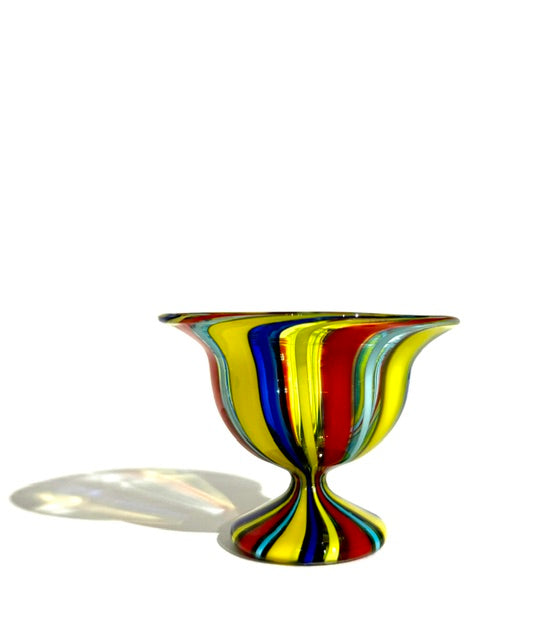 Fritz Glass Footed Salt - Yellow, Cobalt Blue, Teal, Red, and Clear