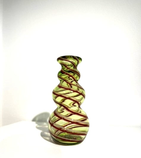 Fritz Glass Mini Vase - Green, White and Red