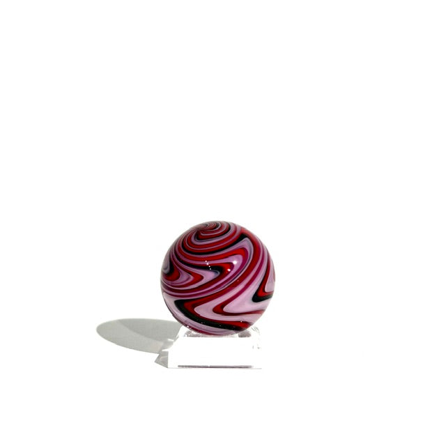 Fritz Glass Regular Stock Marble - Light Pink, Black, and Red