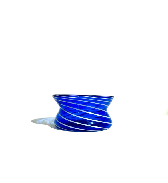Fritz Glass Regular Salt - Cobalt Blue and White