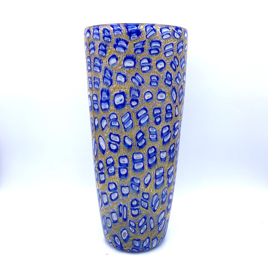 Blue/Yellow Lg Murrine Vase