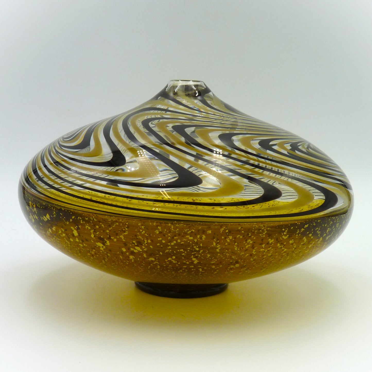 Handblown Glass Incalmo Cane Vase Amber by Will Mayer