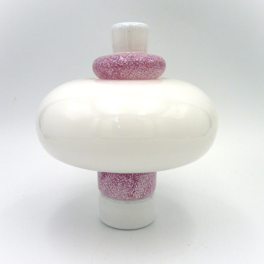 White and Pink Henley Jar
