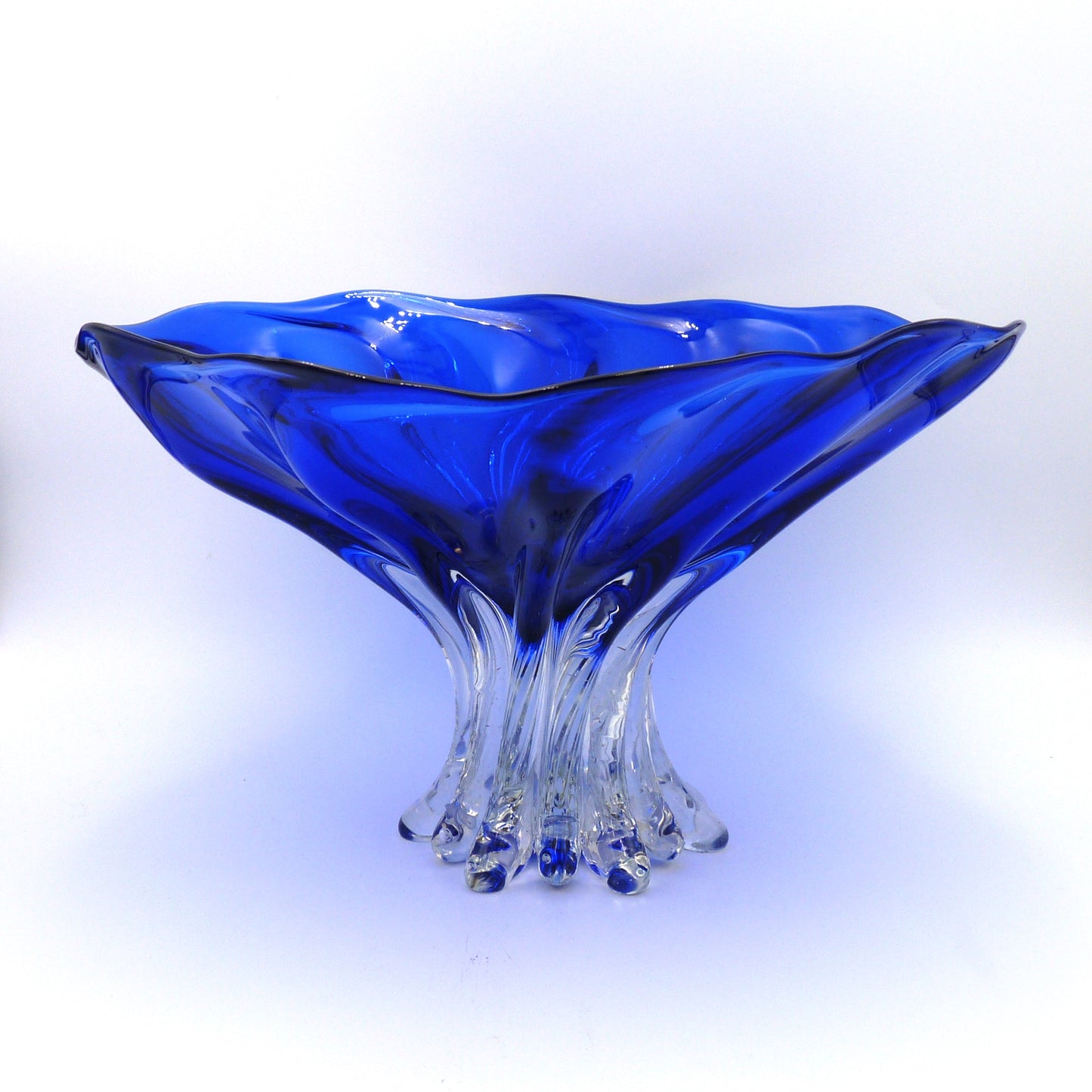 Handblown Glass Arbor Bowl Blue by Ed Branson