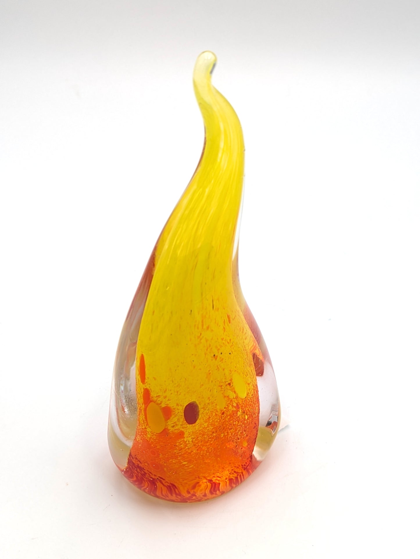 Handblown Glass Flame Paperweight by Belleau Art Glass
