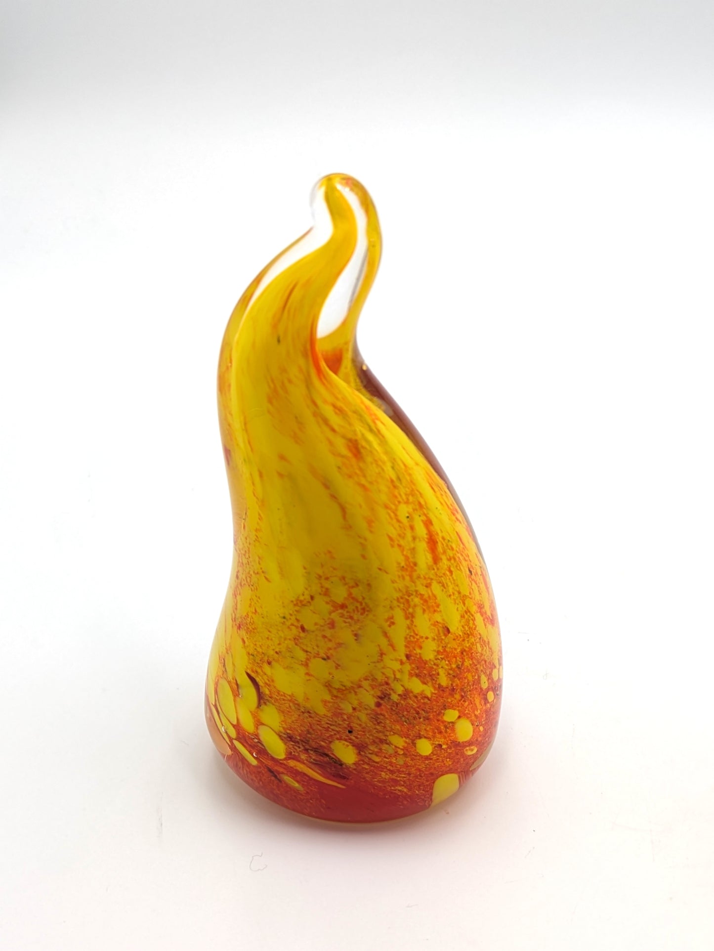 Handblown Glass Flame Paperweight by Belleau Art Glass