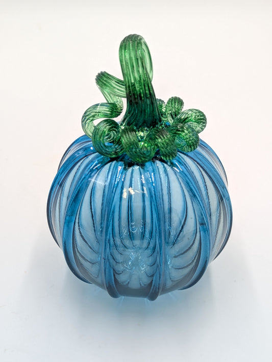 Handmade Glass Pumpkin Blue Small by Belleau