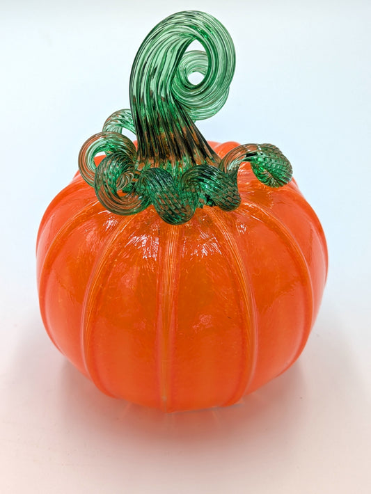 Handmade Glass Pumpkin Vivid Orange Small by Belleau