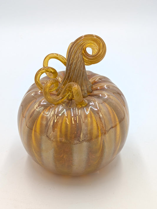 Handmade Glass Pumpkin Caramel Small by Belleau