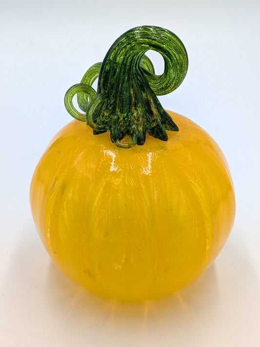 Handmade Glass Pumpkin Yellow Small by Belleau