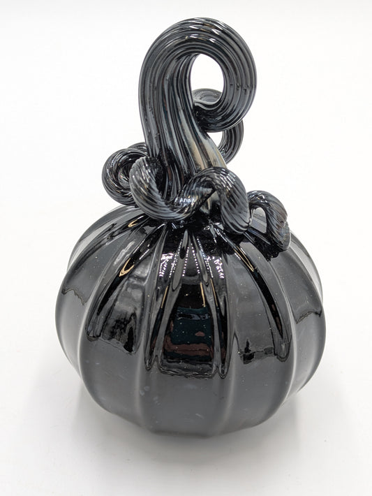 Handmade Glass Pumpkin Black Mini by Belleau
