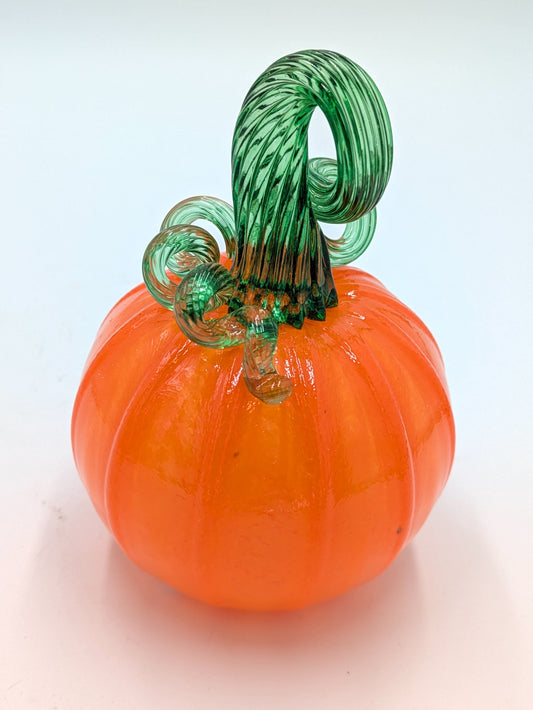 Handmade Glass Pumpkin Vivid Orange Mini by Belleau