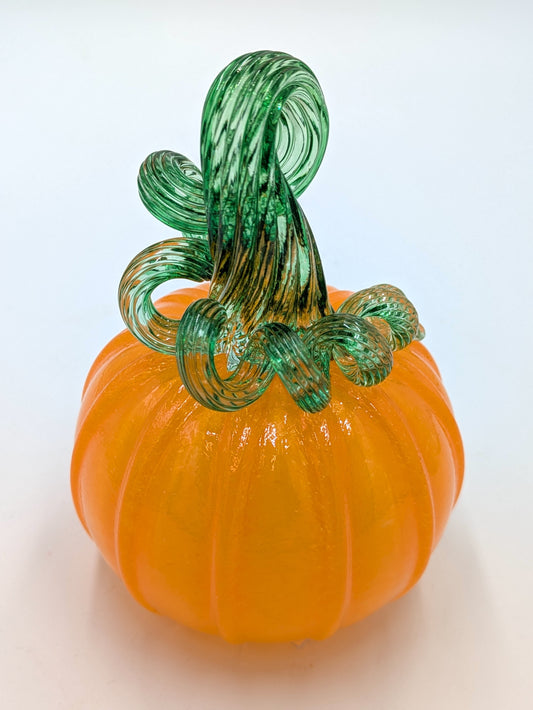 Handmade Glass Pumpkin Cloudy Orange Mini by Belleau