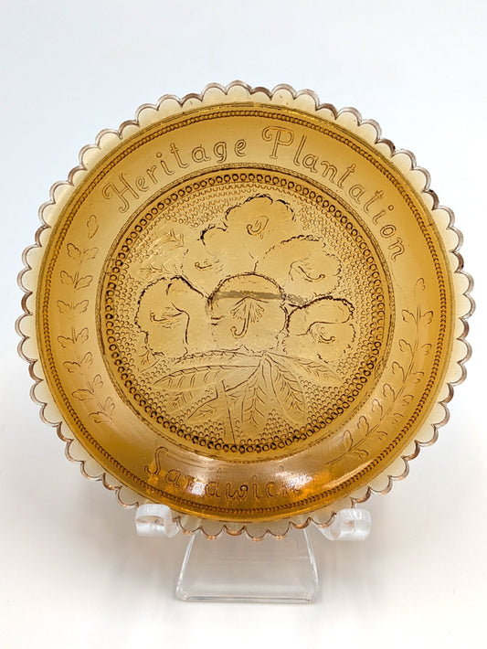 Hand Pressed Glass Cup Plate "Heritage Plantation"