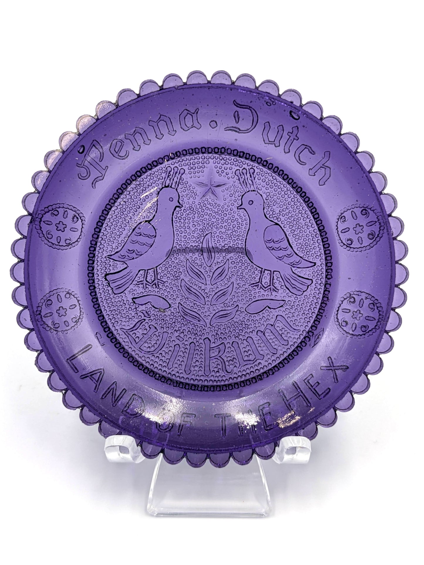 Hand Pressed Glass Cup Plate "Penna. Dutch"
