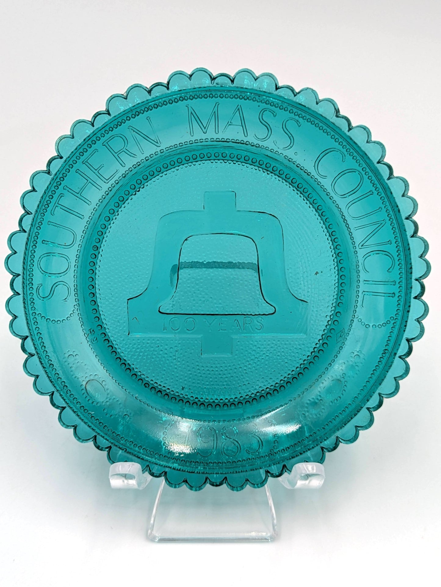 Hand Pressed Glass Cup Plate "Southern Mass. Council"