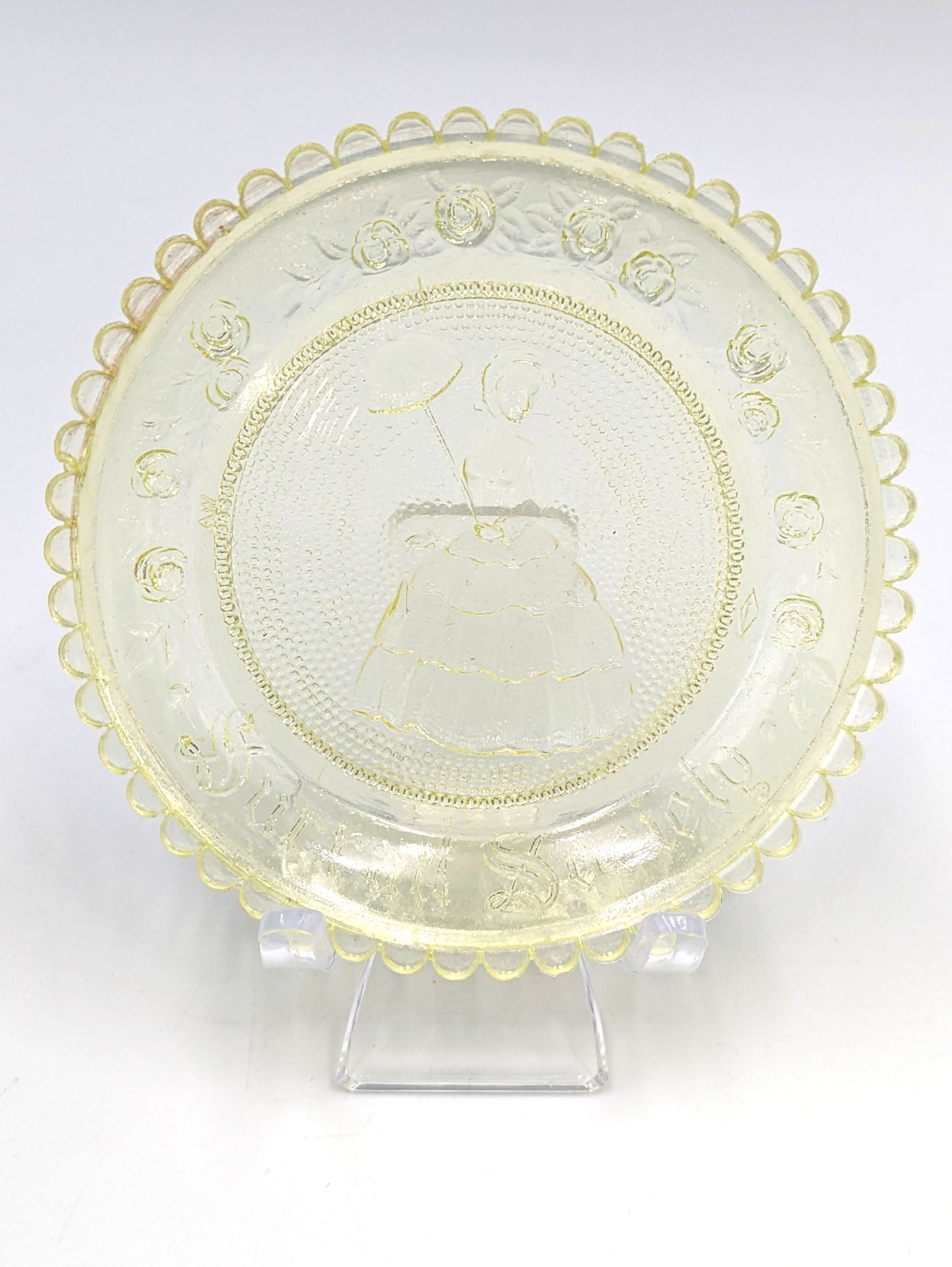 Hand Pressed Glass Cup Plate "Surratt Society"