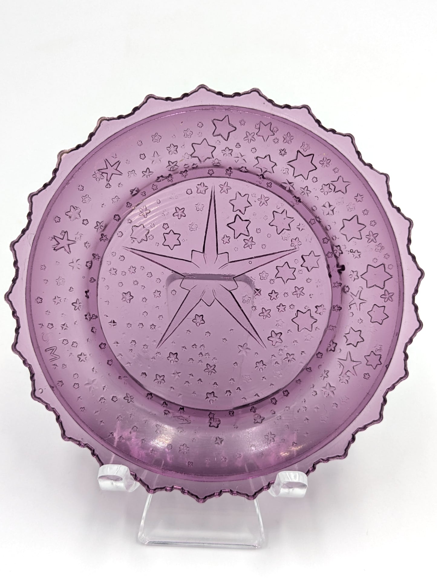 Hand Pressed Glass Cup Plate "Sandwich Glass Museum 1985 Christmas"