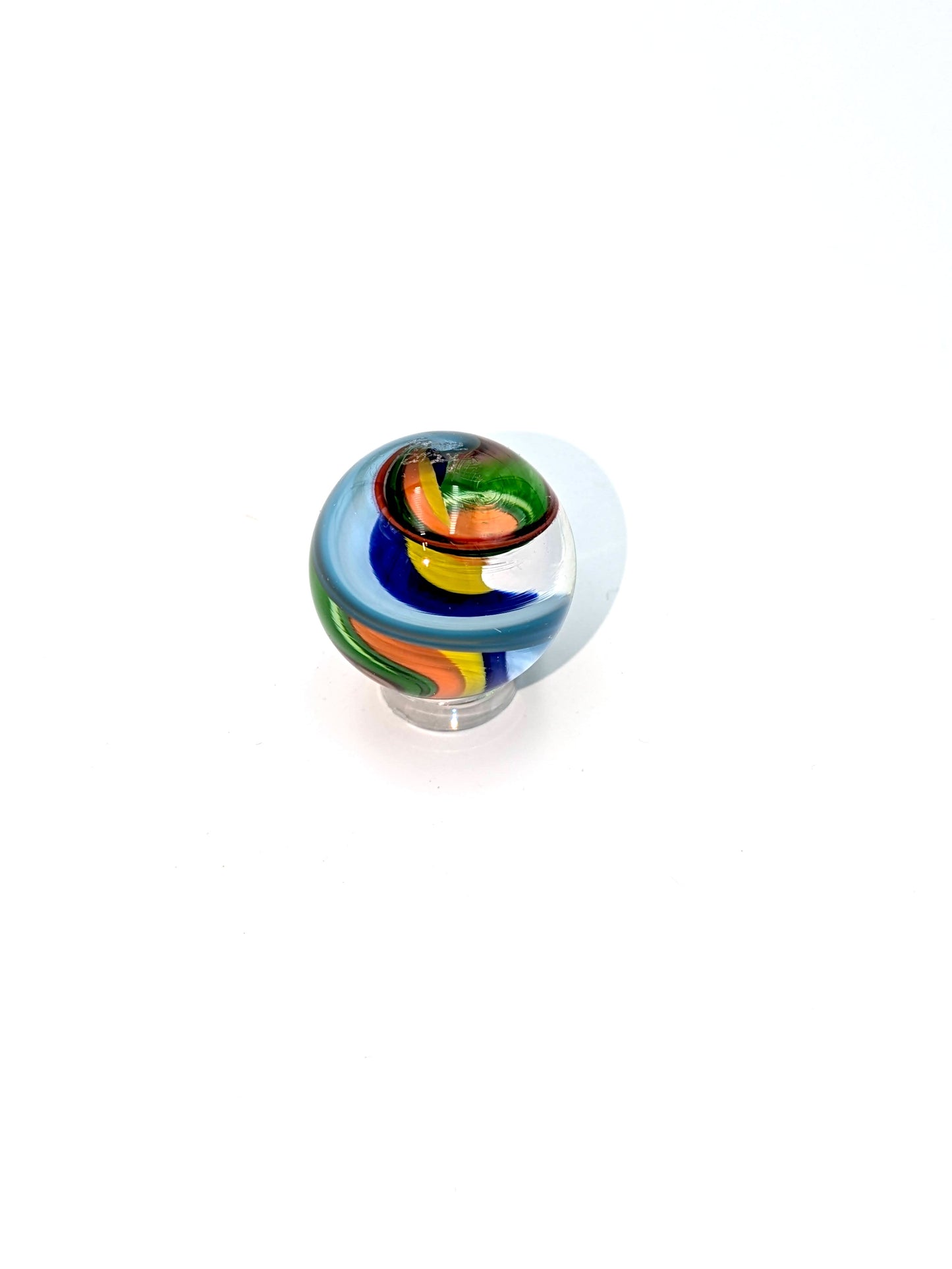 Handblown Glass Marble 1" Saturn by Fritz Glass
