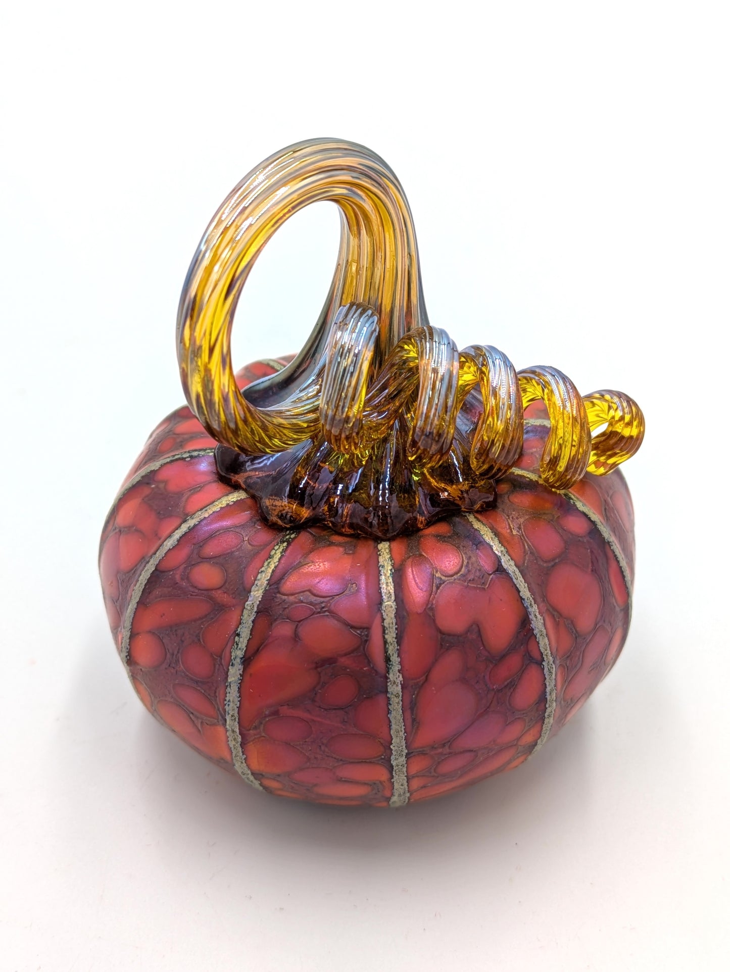 Handblown Glass Tilted Pumpkin Small