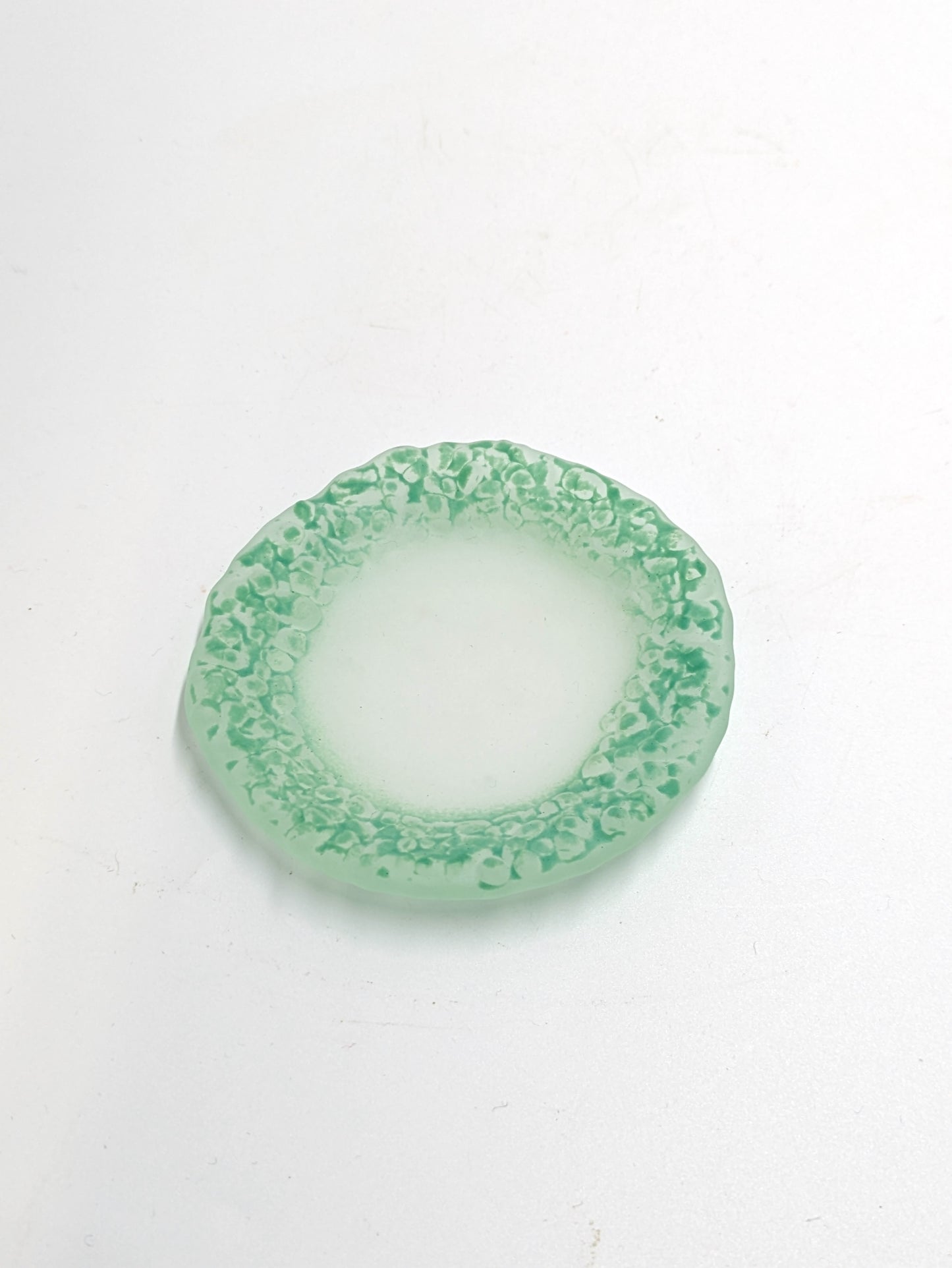 Handblown Glass Sandblasted Small Plate