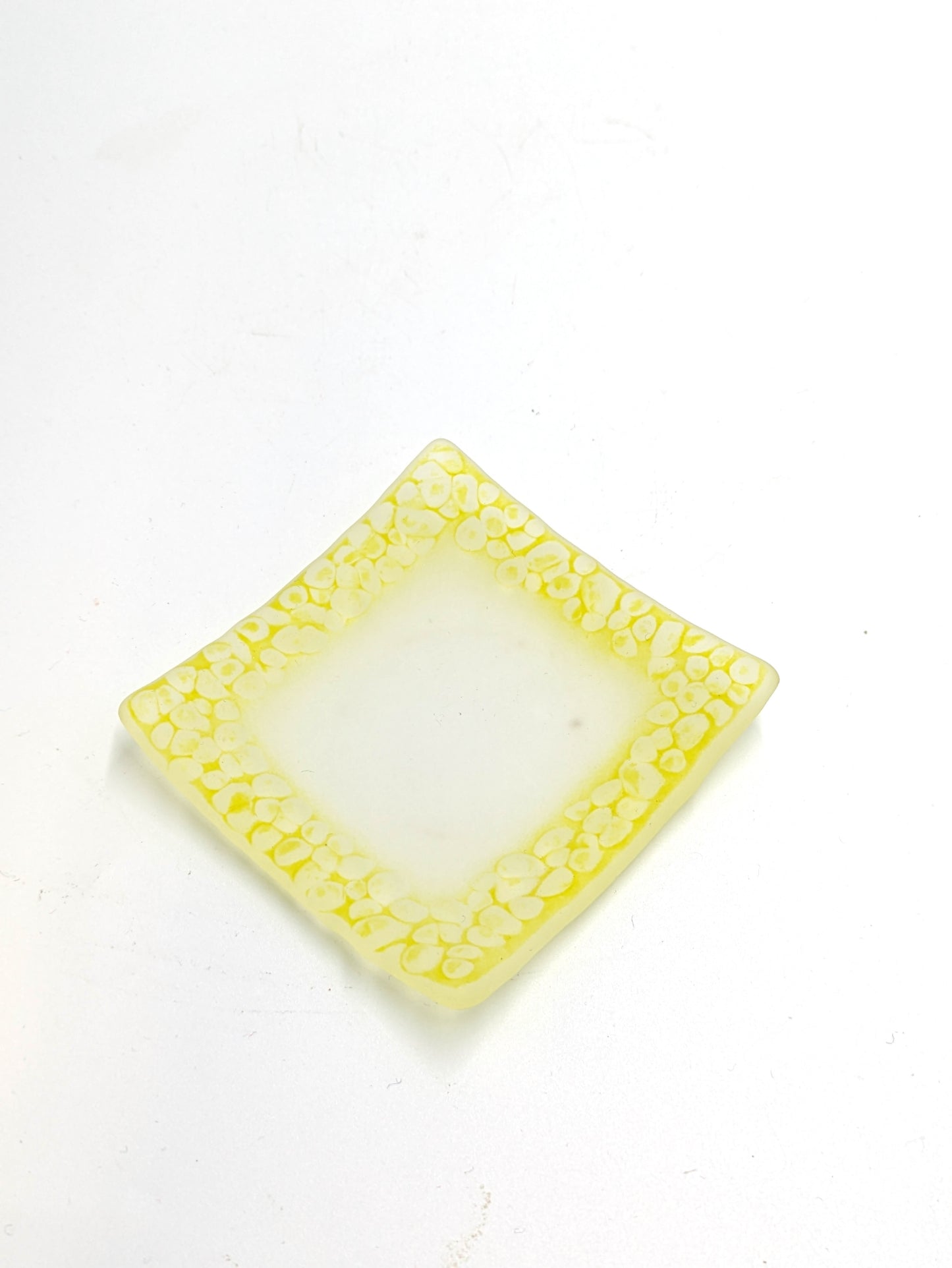 Handblown Glass Sandblasted Small Plate