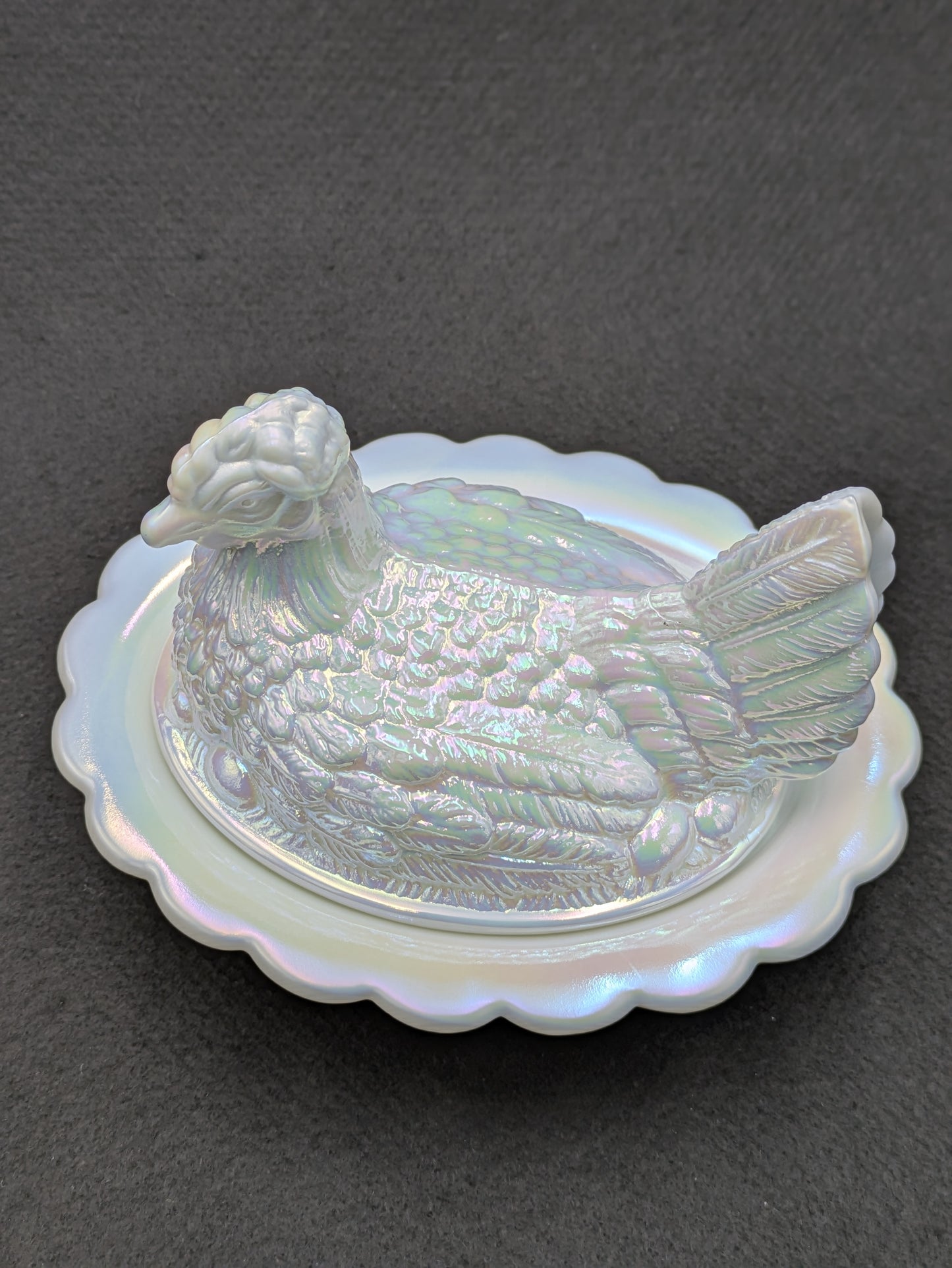 Handmade Reproduction Pressed Glass "Hen on Nest"
