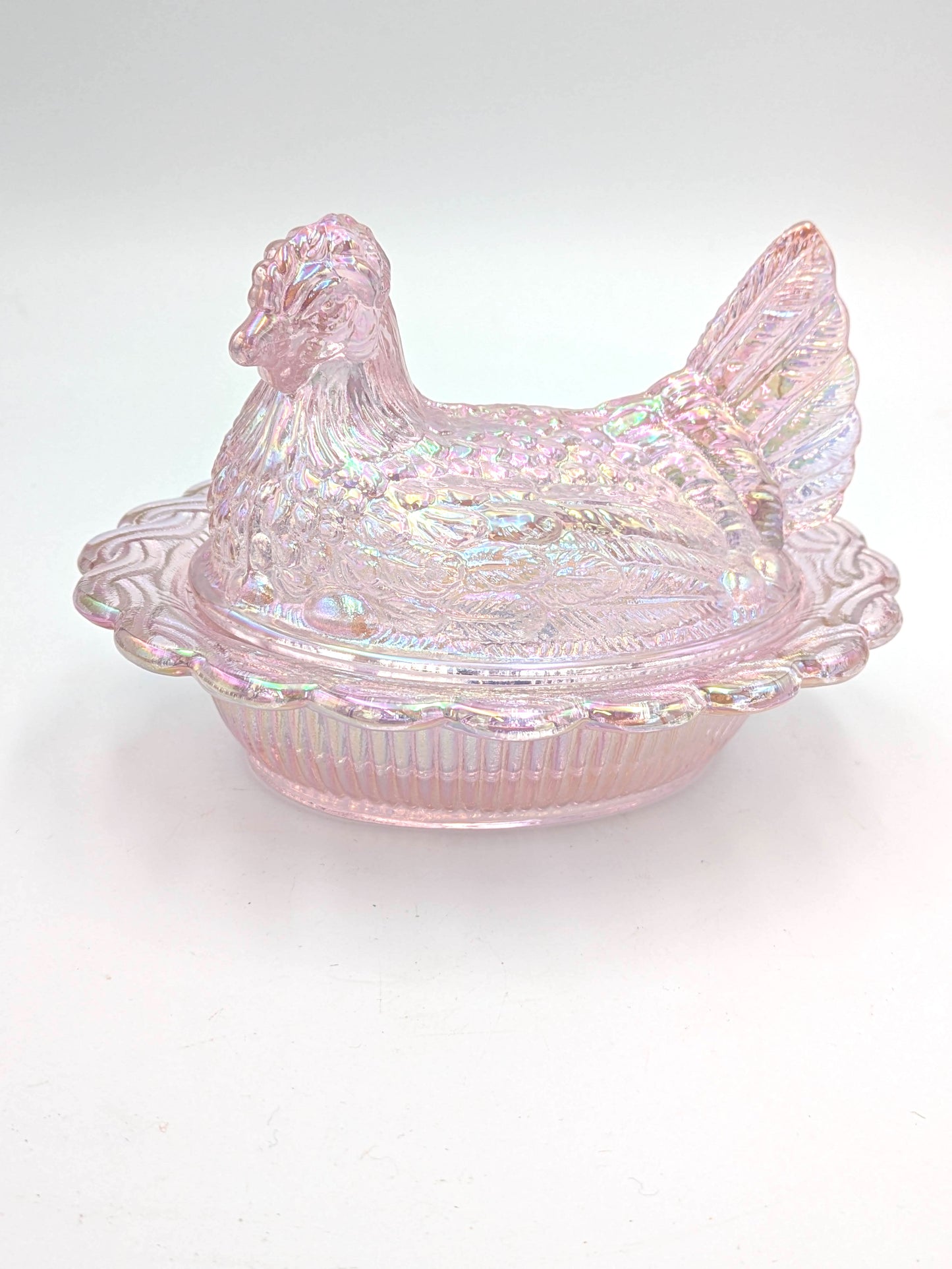 Handmade Reproduction Pressed Glass "Hen on Nest"