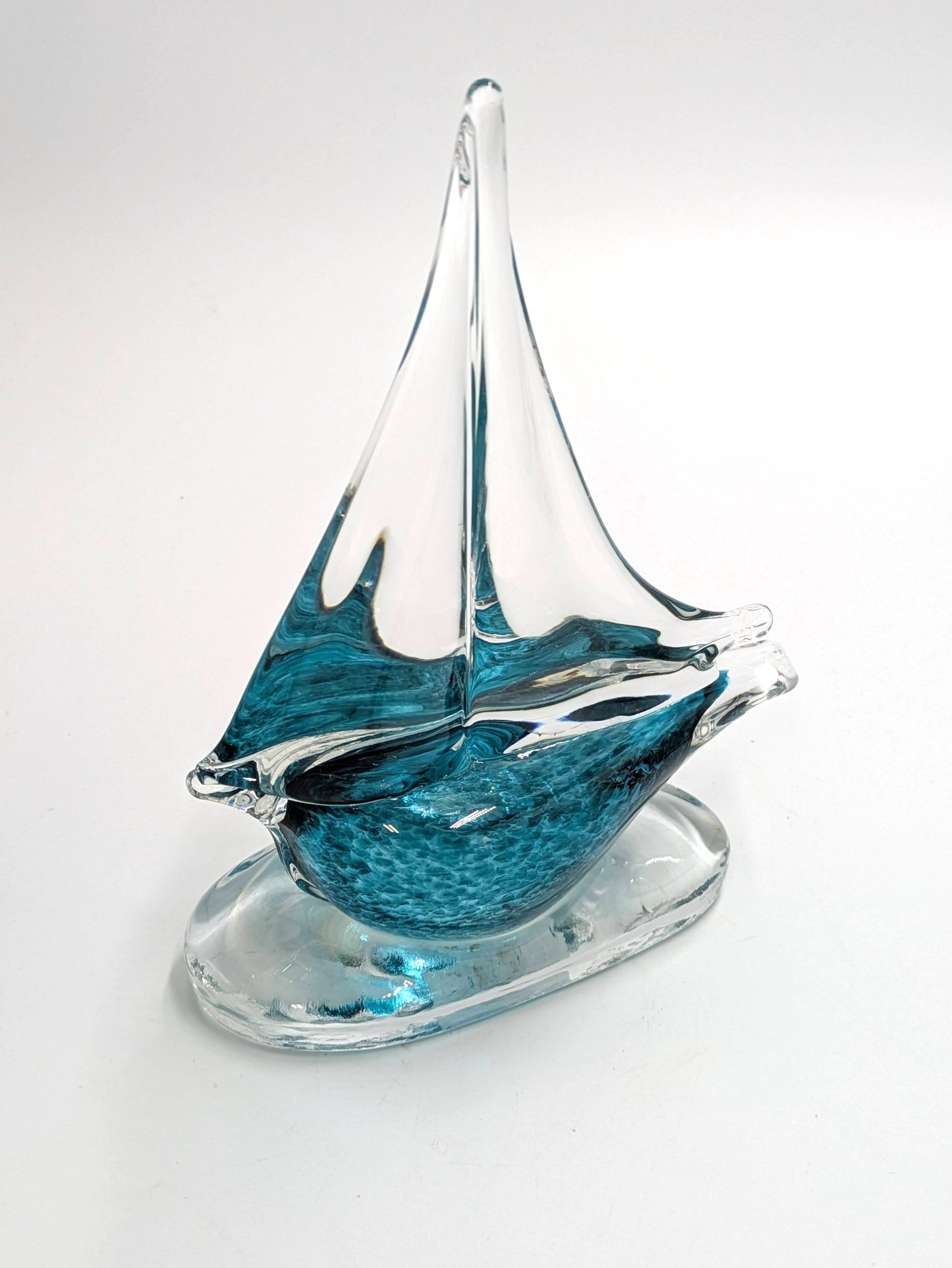 Handmade Glass Sail Boat Sculpture