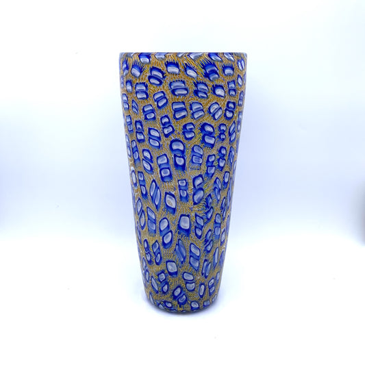 Blue/Yellow Med Murrine Vase