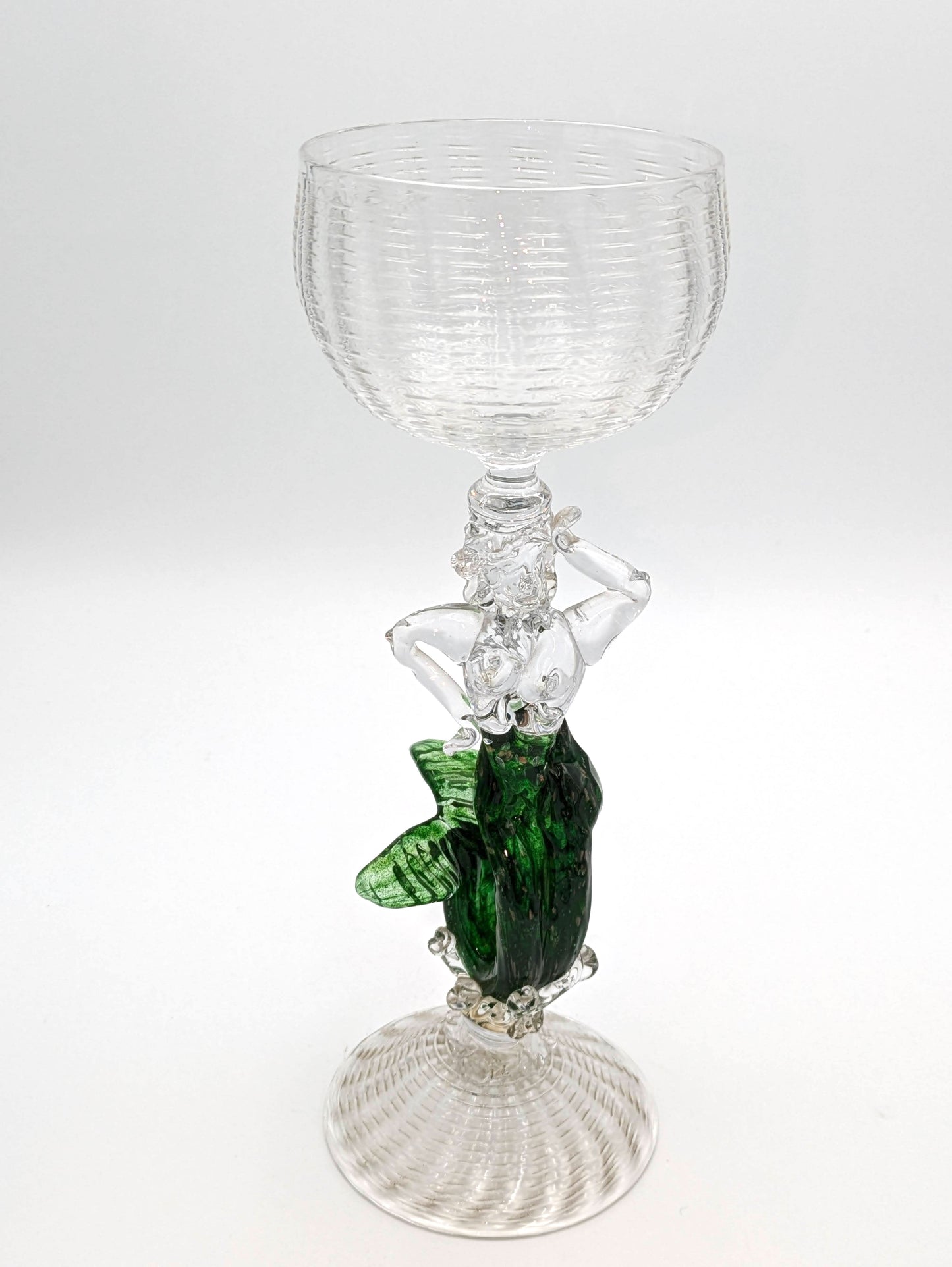 Handblown Glass Mermaid Goblet by Michael Magyar